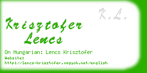 krisztofer lencs business card